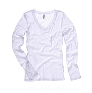 Sheer Mini Rib LS V-Neck T-Shirt 5. kuva
