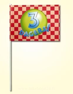 Hand flag 20x30cm, includes two color print, with wooden stick